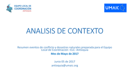 ELC- Antioquia Mes De Mayo De 2017