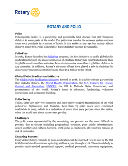 Rotary and Polio Factsheet