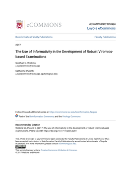 The Use of Informativity in the Development of Robust Viromics-Based Examinations