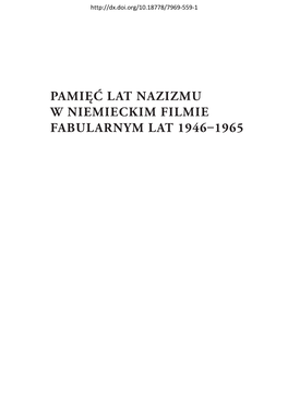 Pamięć Lat Nazizmu W Niemieckim Filmie Fabularnym Lat 1946-1955