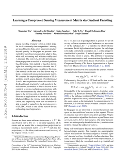 Learning a Compressed Sensing Measurement Matrix Via Gradient Unrolling