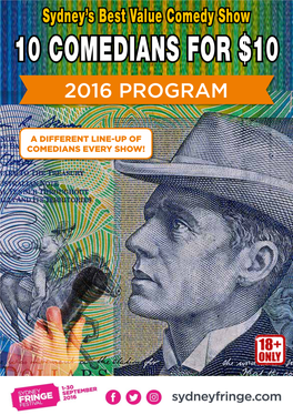 2016 Sydney Fringe Comedy Program