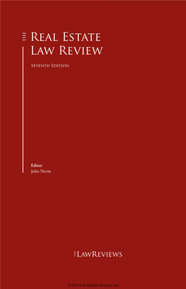 The Real Estate Law Review Real Estate Law Review