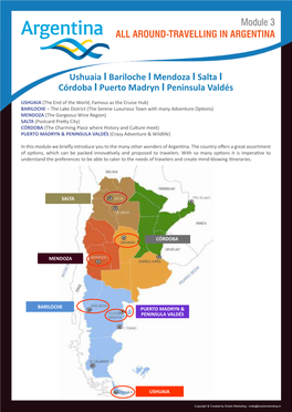 Module 3 ALL AROUND-TRAVELLING in ARGENTINA