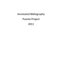 Latino Literature Annotated Bibliography 2011