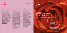 VERDI FALSTAFF Sir Colin Davis