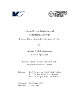 Data-Driven Modeling of Pedestrian Crowds