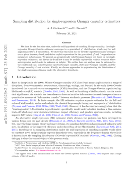 Sampling Distribution for Single-Regression Granger Causality Estimators