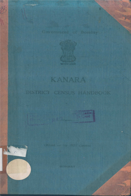 District Census Handbook, Kanara