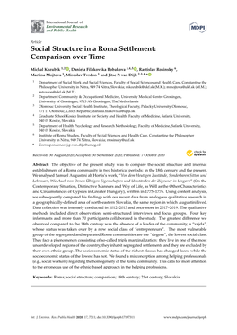 Social Structure in a Roma Settlement: Comparison Over Time