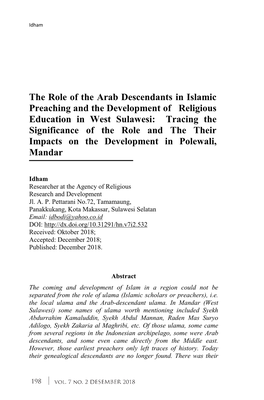 The Role of the Arab Descendants in Islamic Preaching and The