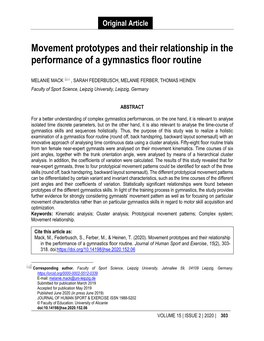 Movement Prototypes and Their Relationship in the Performance of a Gymnastics Floor Routine