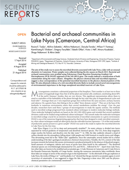 Bacterial and Archaeal Communities in Lake Nyos Stratification and Microbial Communities of Ace Lake, Antarctica: a Review of the (Cameroon, Central Africa)