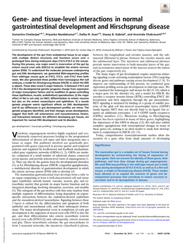 Gene- and Tissue-Level Interactions in Normal Gastrointestinal Development and Hirschsprung Disease