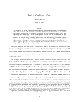 Logical Combinatorialism