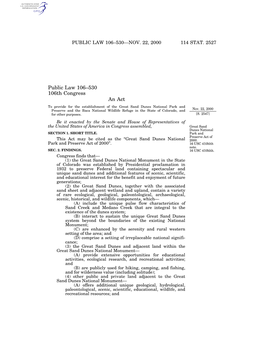 Public Law 106–530 106Th Congress An