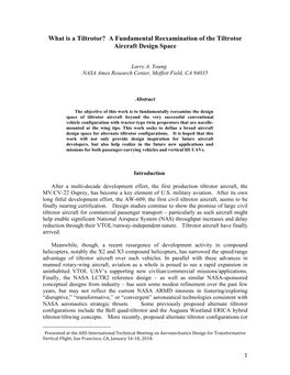 What Is a Tiltrotor? a Fundamental Reexamination of the Tiltrotor Aircraft Design Space