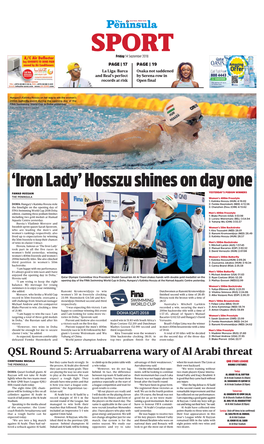 Hosszu Shines on Day One