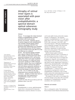 A Spectral Domain Optical Coherence Tomography Study