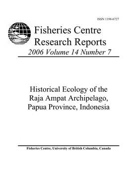 Historical Ecology of the Raja Ampat Archipelago, Papua Province, Indonesia