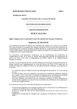 Republique Française 2014/... Dcm N° 14-12-18-4