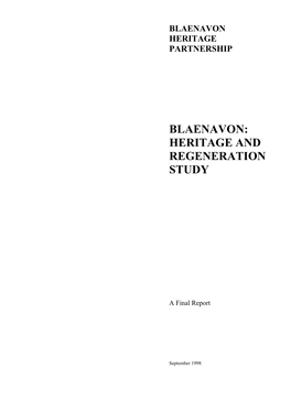 Blaenavon: Heritage and Regeneration Study