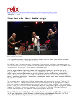 From the Lockn' Times: Feelin' Alright