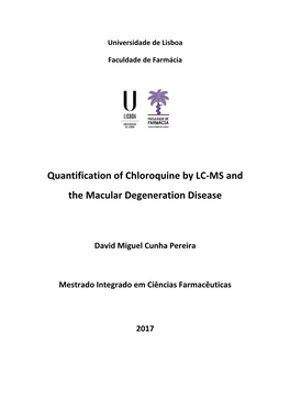 Quantification of Chloroquine by LC-MS and the Macular Degeneration Disease