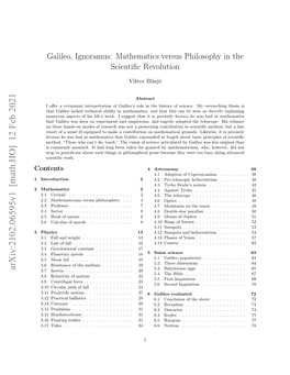 Galileo, Ignoramus: Mathematics Versus Philosophy in the Scientific Revolution