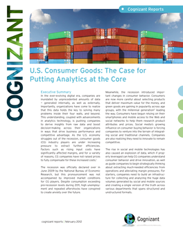 U.S. Consumer Goods: the Case for Putting Analytics at the Core