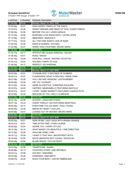 Schedule Quickprint TKRN-FM