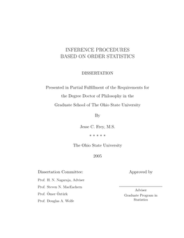 Inference Procedures Based on Order Statistics