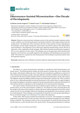 Effervescence-Assisted Microextraction—One Decade Of