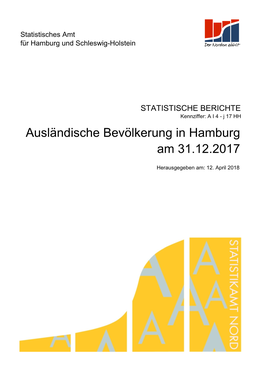 Ausländische Bevölkerung in Hamburg Am 31.12.2017