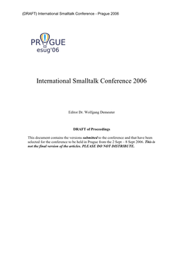 International Smalltalk Conference 2006