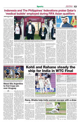 Kohli and Rahane Steady the Ship for India in WTC Final