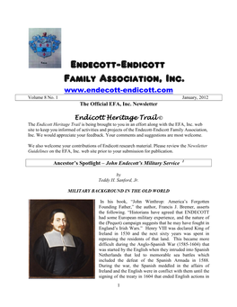 Endecott-Endicott Family Association, Inc. Volume 8 No