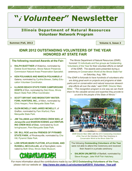 “I Volunteer” Newsletter