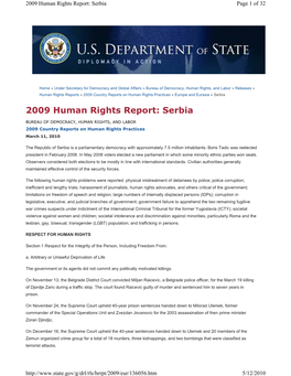 2009 Human Rights Report: Serbia Page 1 of 32
