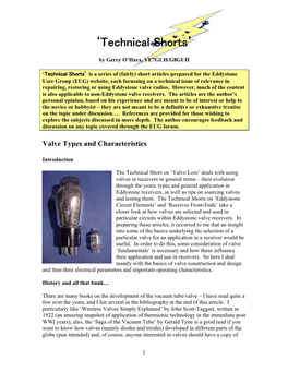 Valve Types and Char