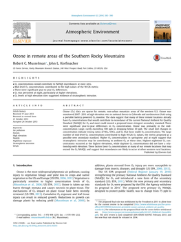 Ozone in Remote Areas of the Southern Rocky Mountains