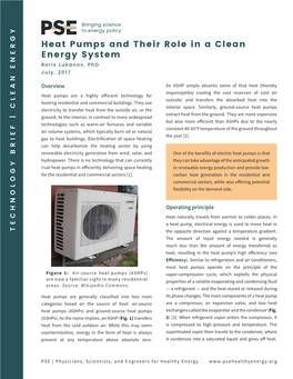Heat Pumps and Their Role in a Clean Energy System