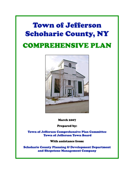Town of Jefferson Schoharie County, NY COMPREHENSIVE PLAN