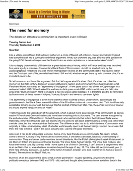 The Need for Memory