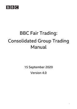 BBC Fair Trading: Consolidated Group Trading Manual