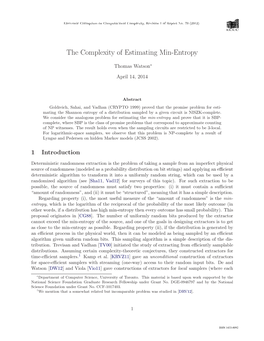 The Complexity of Estimating Min-Entropy