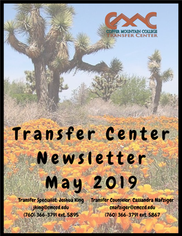 End of Spring Semester Transfer Center