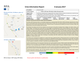 RPA Crisis Information Report 3 January 2017