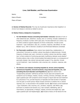 Liver, Gall Bladder, and Pancreas Examination