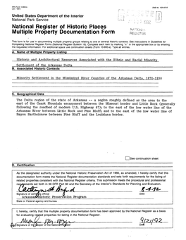 National Register of Historic Places Multiple Property Documentation Form